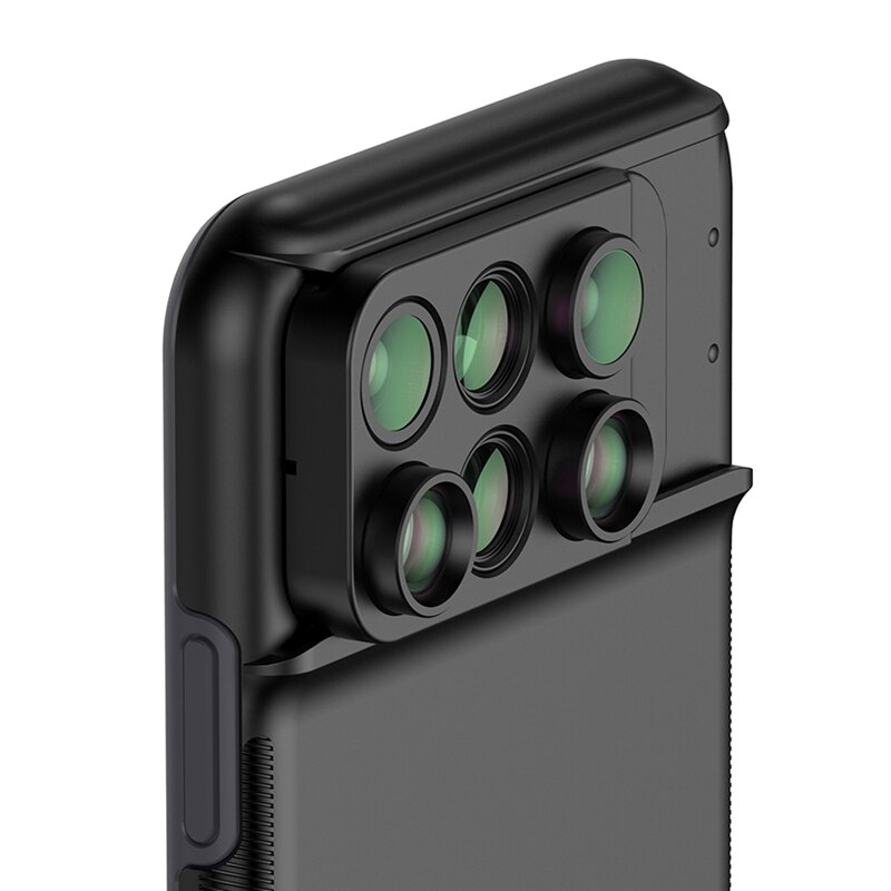 Pholes Phone Case With Dual Camera Lens For Iphone Xs 6 In 1 Fisheye Wide Angle Macro Zoom Lenses