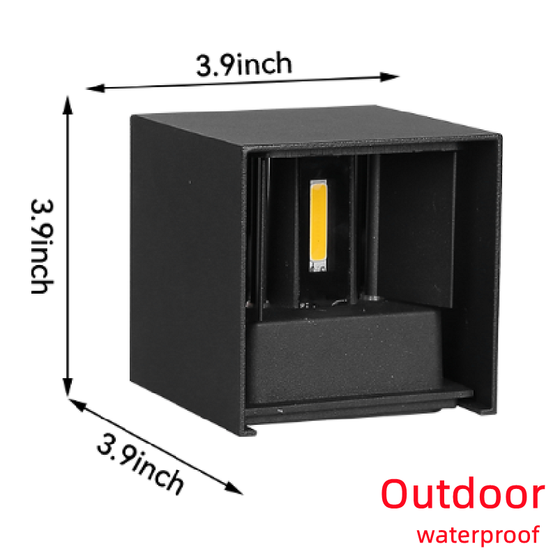 6W 12W Lampada Luminaria Led Aluminium Muur Lightrail Project Vierkante Led Lamp Bedrakamer Slaapkamerverlichting: YELLOW / 0-5W