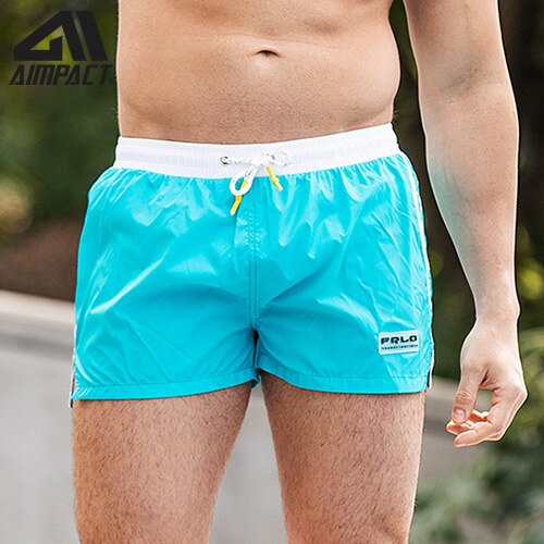 Pantalones cortos deportivos para correr para hombre, Shorts de secado rápido con forro transpirable, para entrenamiento, culturismo, natación, Hybird: cyan blue / M