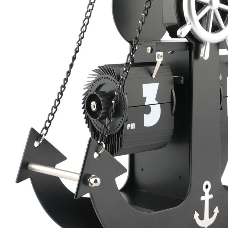 Flip Klok Automatische Metal Gear Zeilen Seat Mechanische Klok Desktop Decoratie Quartz Klok Thuis Tafel Klok Flip Klok