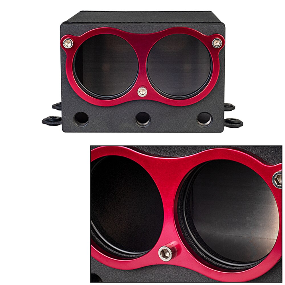 60mm oil catch can fuel surge tank dual port 044 pump use racing black Billet 6061 aluminium