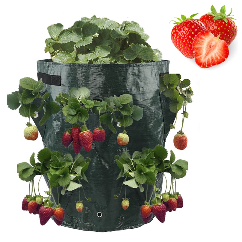 Voksepose med flere munner 5/7/10 liter planteposer for jordbærtomater gjenbrukbare hager balkonger blomsterurteplanter