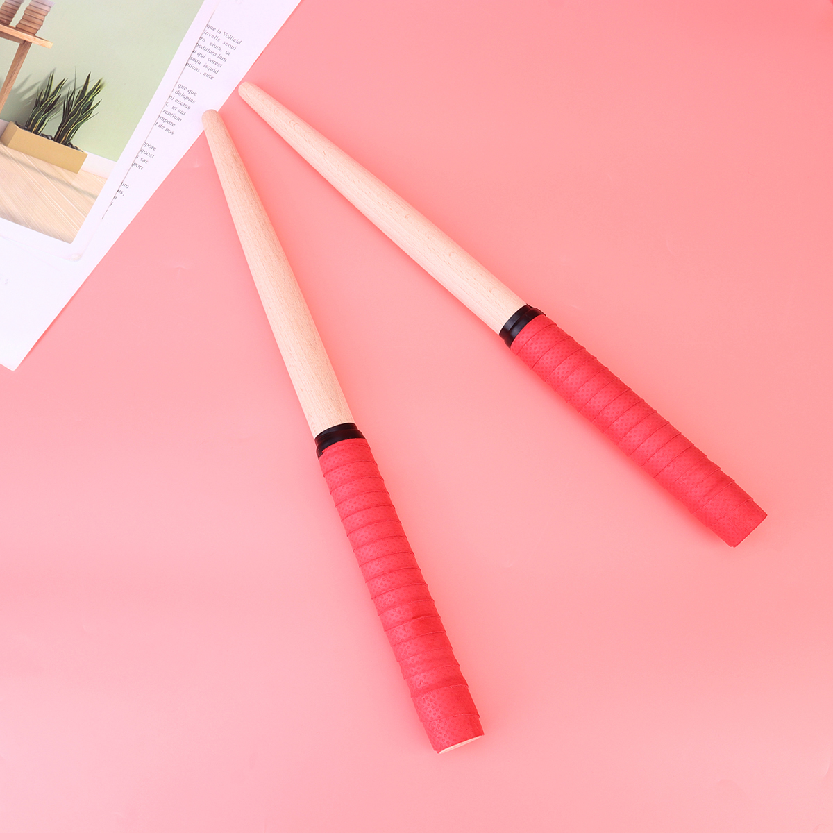 Taiko – baguettes de tambour portables en bois, 35x2cm, 1 paire, bâtons à Percussion légers pour tambour (jaune)