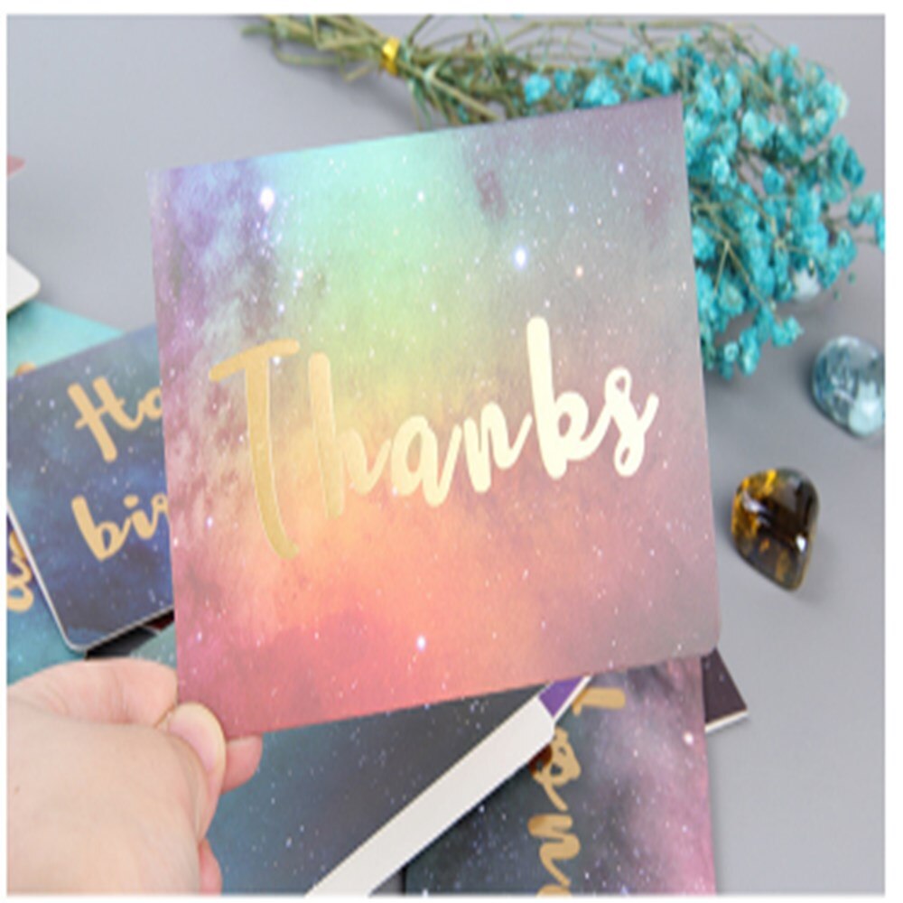 1pcStarry Series Festival Greeting Lucky Cards Happy Birthday Good Luck Message Card Wedding Birthday Party Decor Cards Blessing: 5