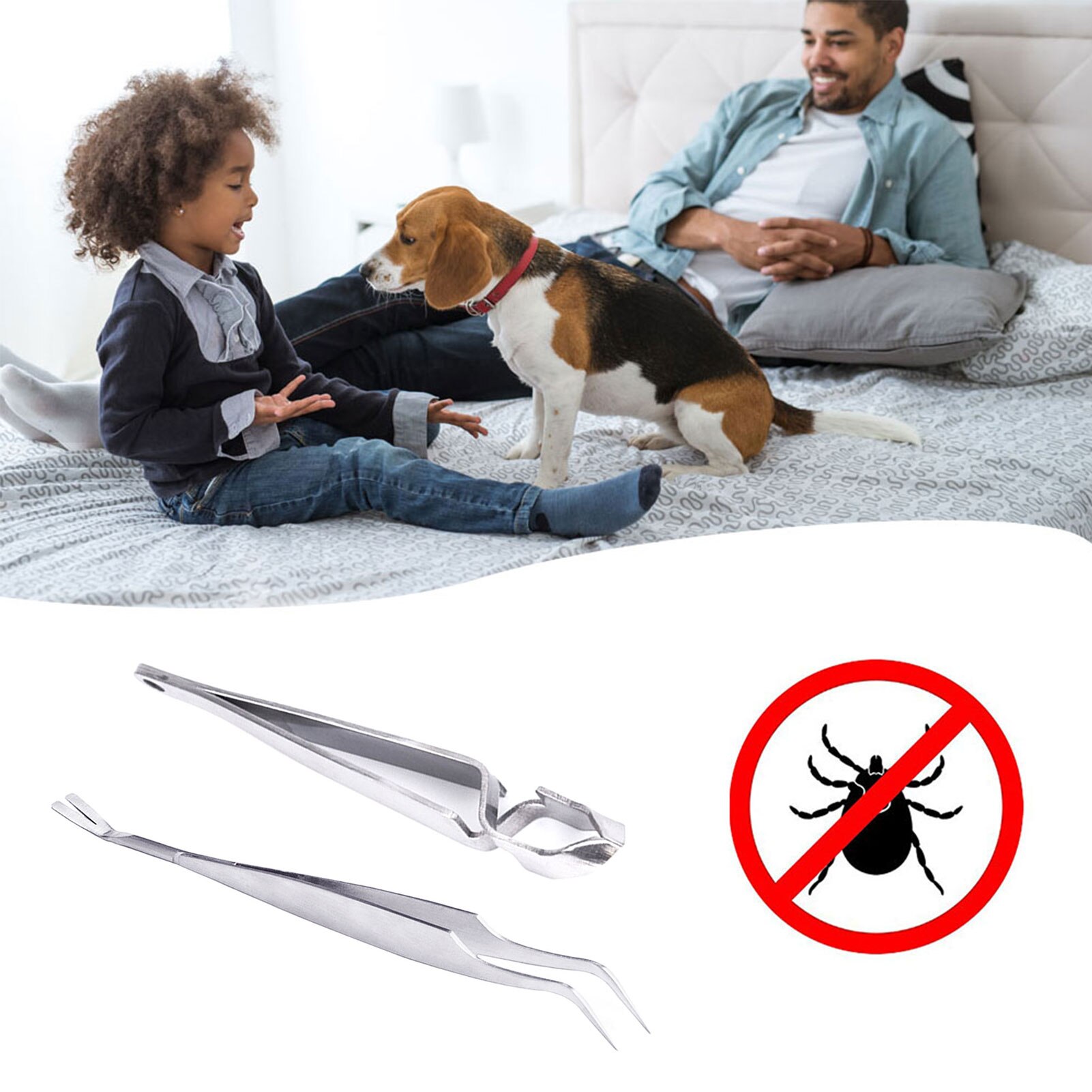 2 In 1 Rvs Tick Pincet Professionele Quick Tick Removal Tool Voor Kat Hond Mensen Dierbenodigdheden Hond Tick verwijdering