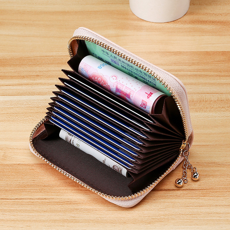 Porte-cartes en cuir PU, 9 Bits, Business rose/vert/violet/noir/bleu, fermeture éclair, porte-cartes, portefeuille porte-cartes