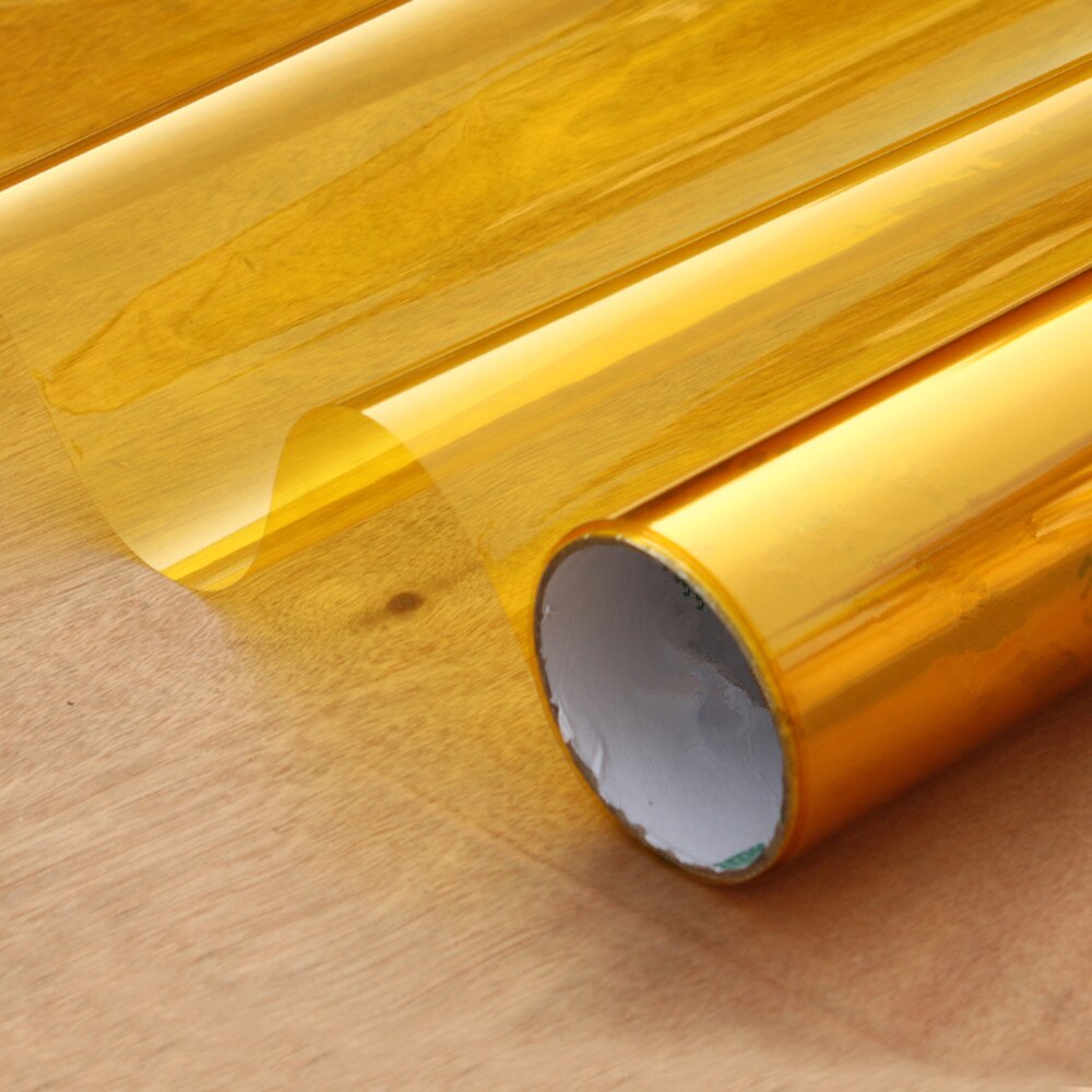 Gold Yellow Decoration Solar Tint Window Film Improve Privacy UV 99% Length: 1000cm(394") Party window Decor