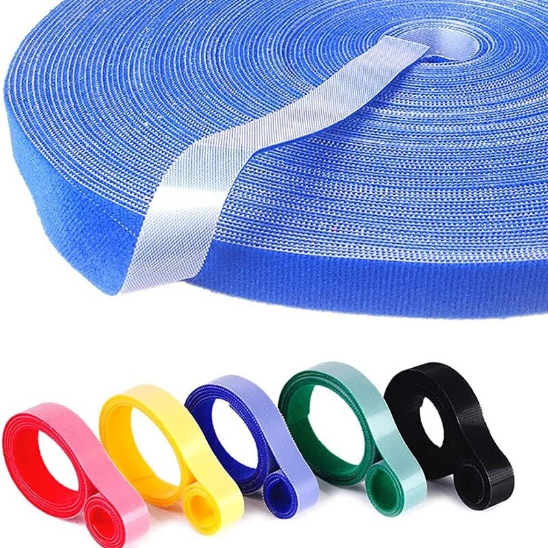 5M/Roll 15/20mm Velcros Strap Adhesive Fastener Tape Cable Ties Reusable Double Side Hook Loop Cable Tie Wires Management Straps