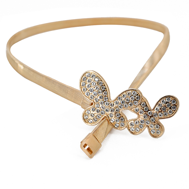 Cinturones elásticos de lujo para mujer, cinturón de cintura para mujeres y niñas, cinturón elástico con forma de hoja de flores, cinturones para mujer
