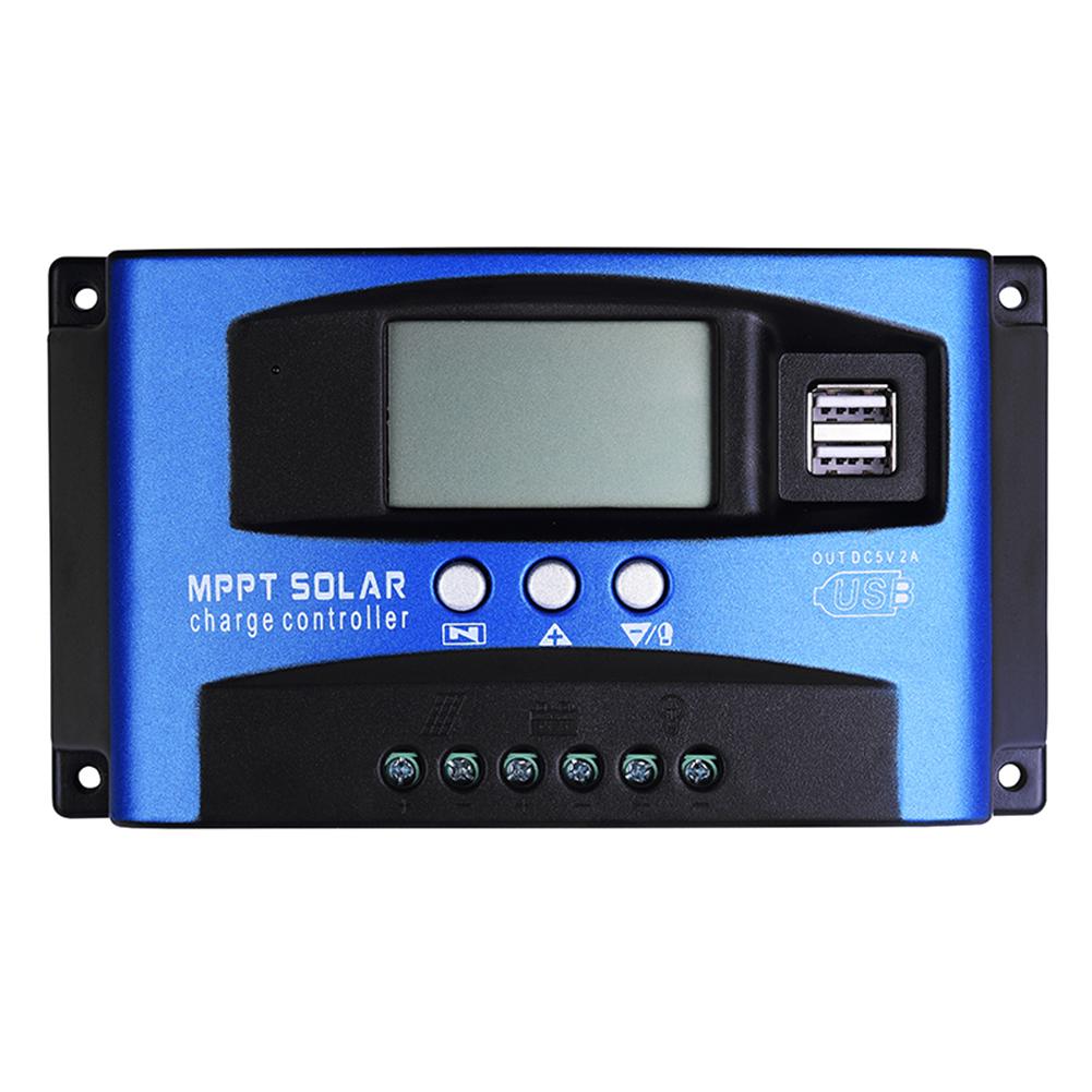 Contrôleur de Charge solaire automatique 100A/60A/50A/40A/30A MPPT avec double sortie USB 5 V 12/24 V Charge de régulateur de batterie de panneau solaire