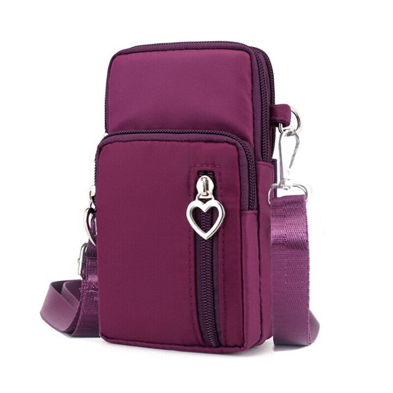 Mode Vrouwen Sport Vierkante Tas Mini Gsm Pouch Crossbody Schoudertassen: Paars