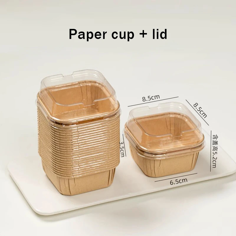 50pcs Square Cake Paper Holders Bread Dessert Pastry Packaging Boxes Disposable Oil Proof Paper Cups Cake Tools Kitchen Supplies: Blue