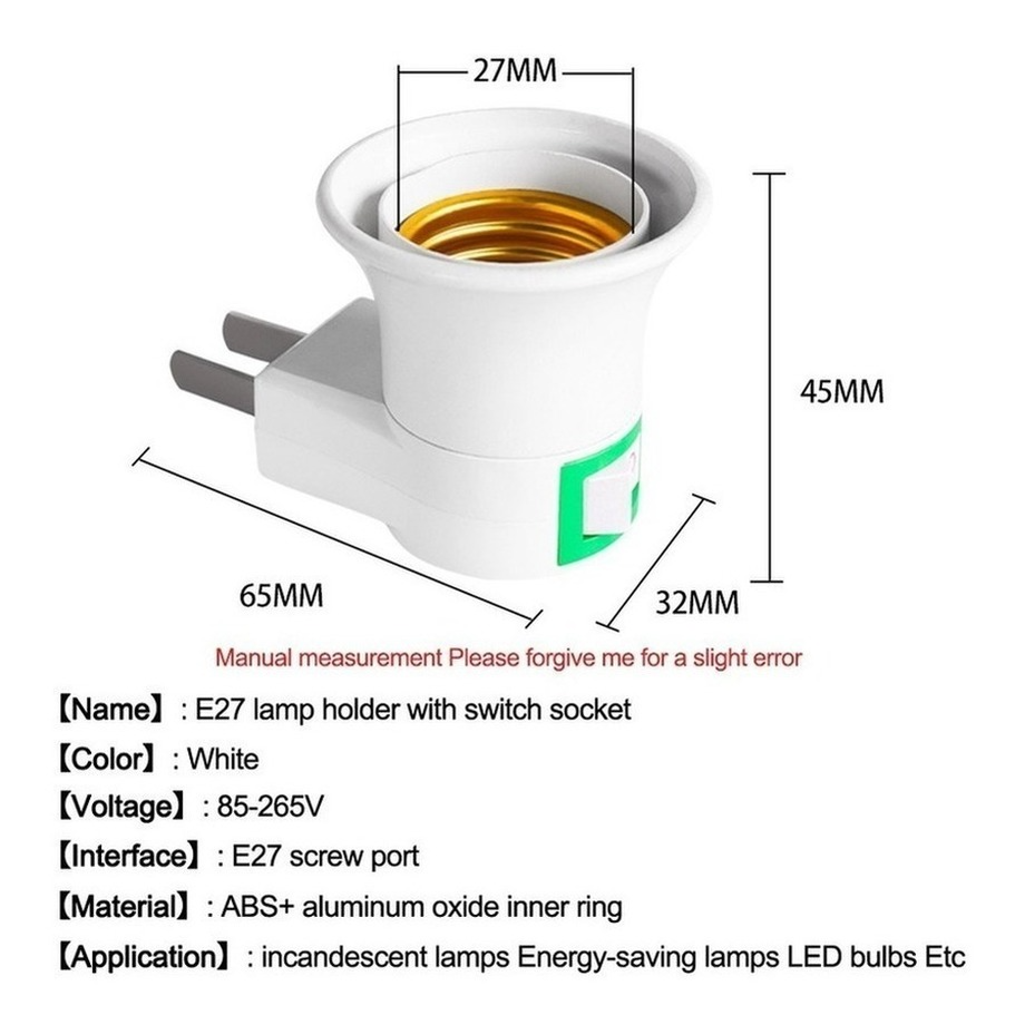 Adaptateur de prise E27 EU/US, 3 pièces, avec interrupteur de commande marche-arrêt, douille LED E27, Base de lampe, directe