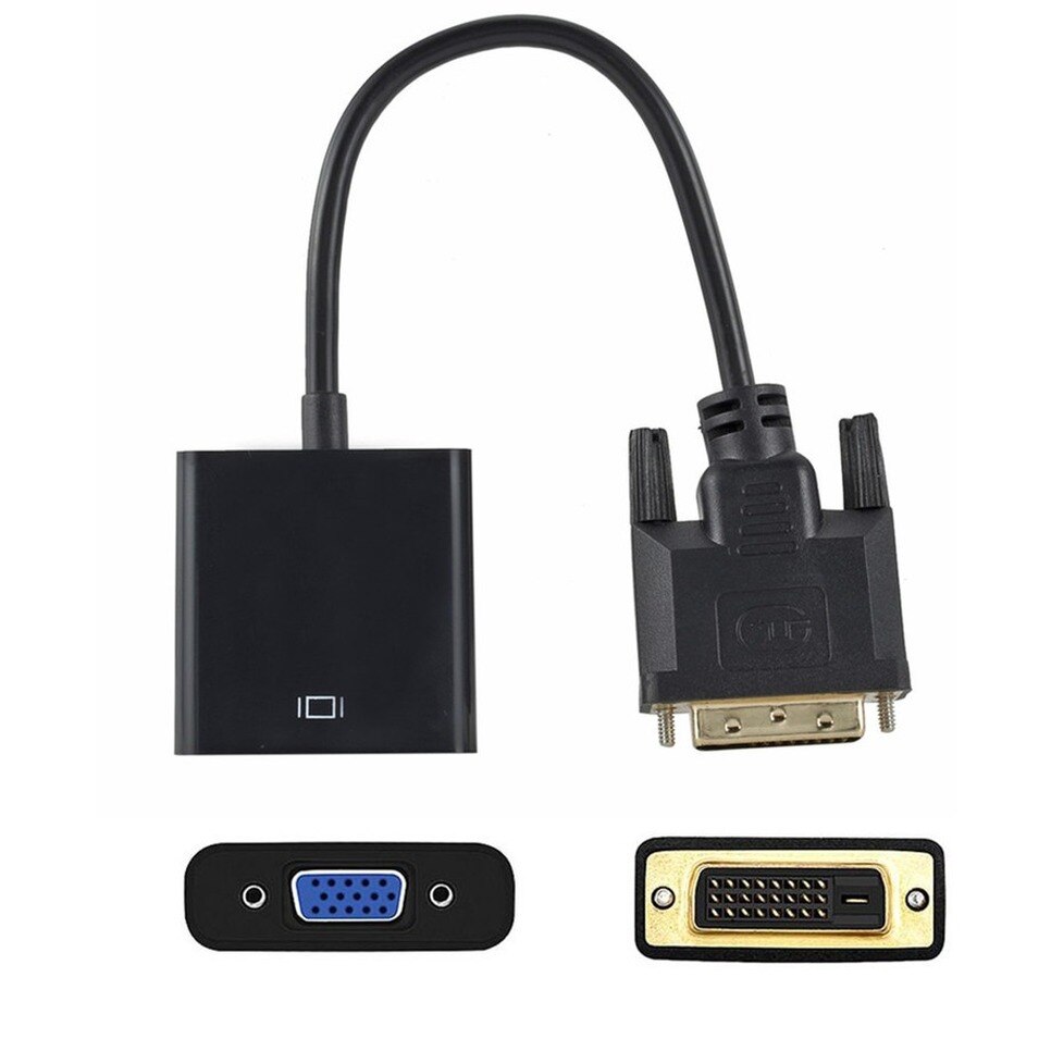 BGGQGG DVI Male to VGA Female Adapter Full HD 1080P DVI to VGA Adapter 25Pin to 15Pin Cable Converter for PC Computer Monitor