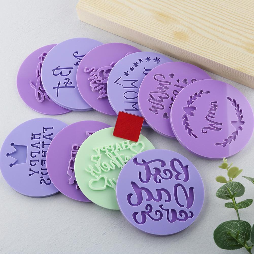 Acryl Cookie Embossing Mallen Gelukkig Moederdag Tool Baby Dessert Shower Party Cake Moulds Tool Cookie Decorating Decora Q1B2