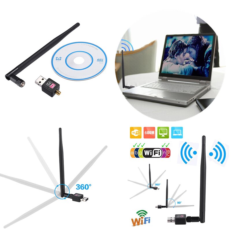 Usb draadloze wifi adapter 600/900 mbps 802.11b/ g/n usb ethernet adapter netwerkkaart wifi ontvanger voor windows mac pc