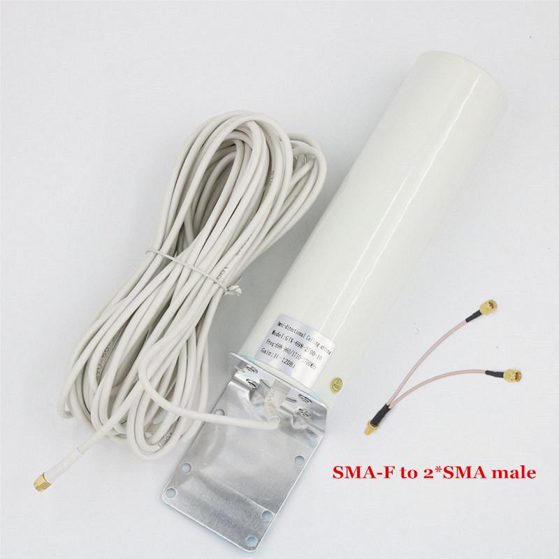 4G LTE antenna 2.4G external antenna SMA Male outdoor mimo antenne and SMA-F to CRC9/TS9/SMA connector for 3G 4G router modem: Dual SMA male