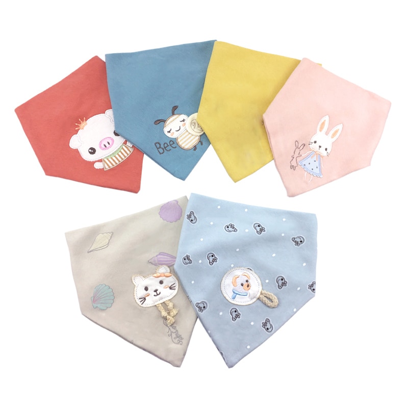 Slabbers Katoen Borduren Babyvoeding Schort Driehoek Bib Meisje Jongen Voeden Sjaal Slabbetjes Burp Doek Bandana Speeksel Handdoek