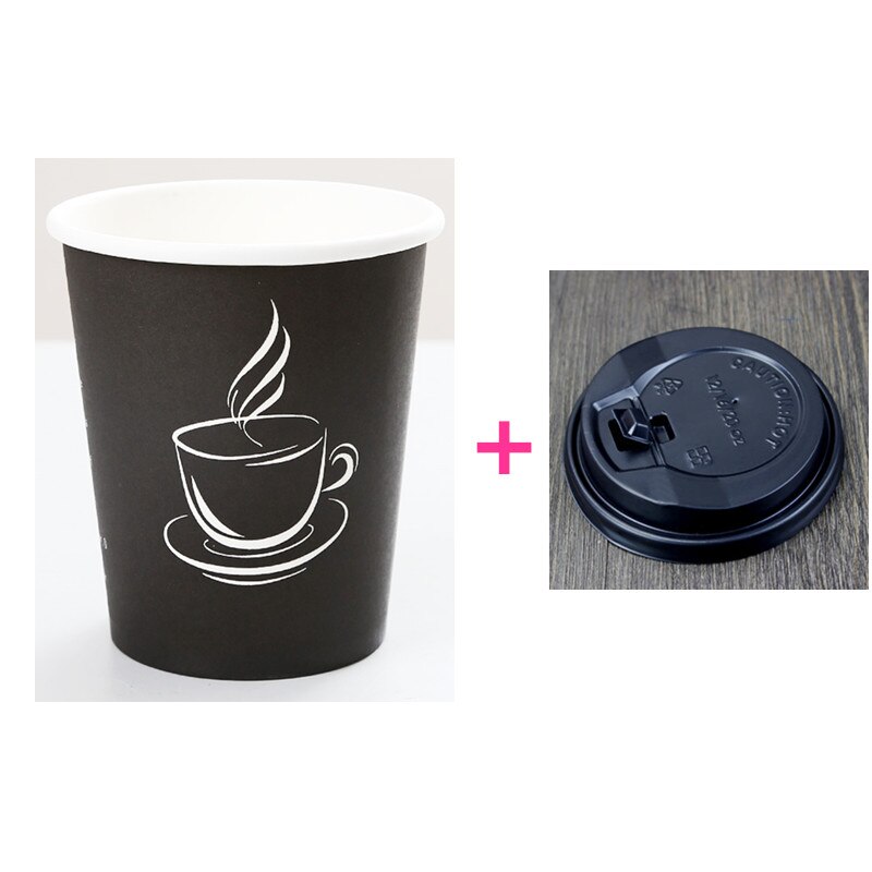 50 Stuks Wegwerp Drink Cup Party Gunsten Koffie Beker Melk Thee Glazen 250 Ml 400 Ml papier Cup Met Deksel: cup and lid4 / 250ml 8oz 50pcs