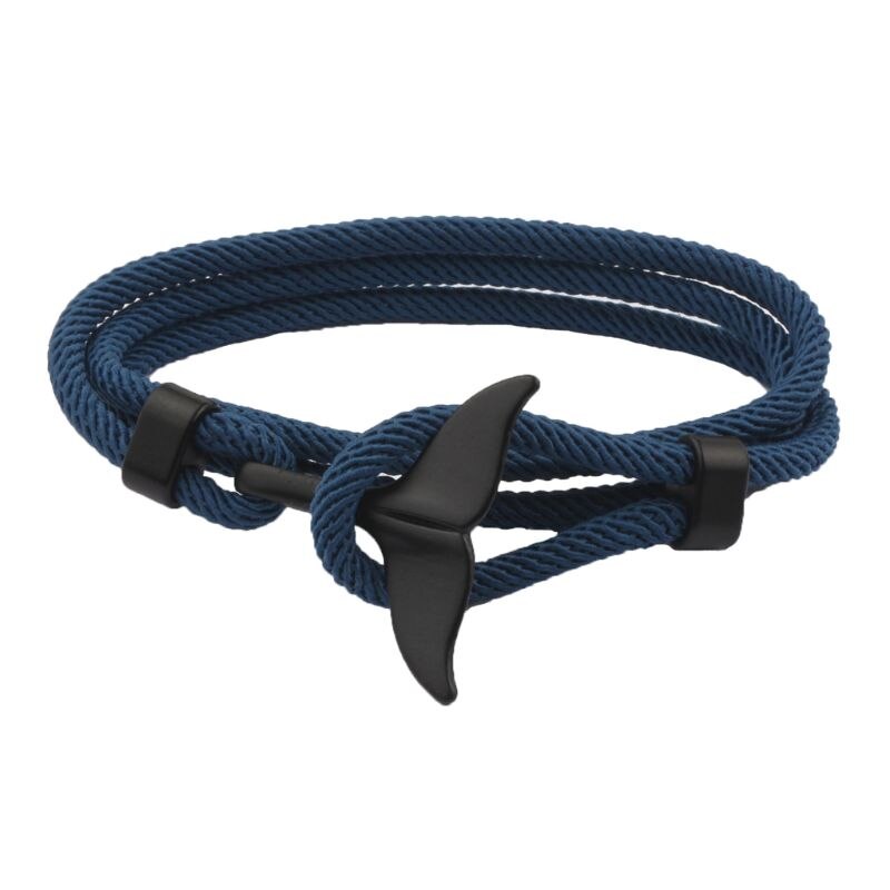 sommer Handgemachte Wal Schwanz Wikinger Seil Schnur Armbinde Strand Surfen Paracord Armbinde Schmuck unisex: 7HH1107548-BG