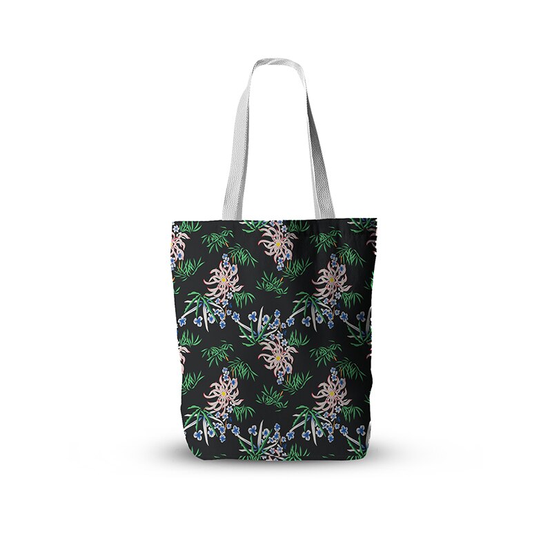 3d bedrukte canvas tassen met bloemenprint, damesboodschappentas, schoolmeisjestas, grote capaciteit, herbruikbare tas: Stijl 8