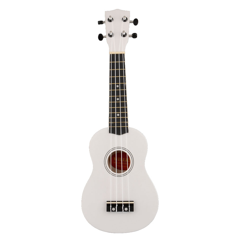 Mini 21 Inches Soprano Ukulele 12 Frets Instrument Hawaiian Style Guitar White Entertainment Supplies