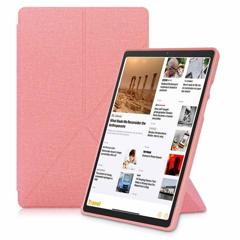 Voor Samsung Galaxy Tab A7 SM-T500 SM-T505 Case Stof Zachte Magnetische Flip Stand Protector Voor Tablet Tab A7 10.4 inch T500: Pink