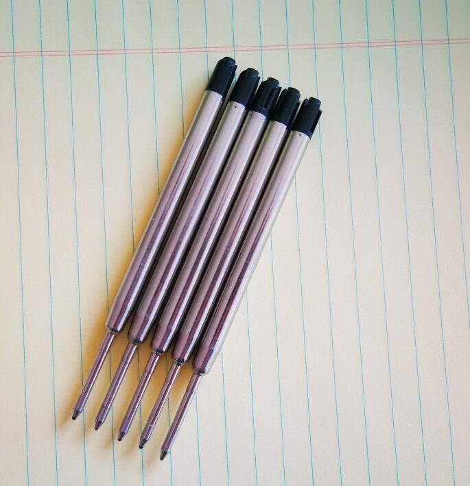 5 pçs/lote Refil Caneta Esferográfica 0.7 MILÍMETROS Azul Bola De Rolo De Tinta Preta Recargas para Supples Escola Escrita Escritório: Black