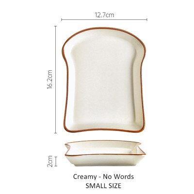 Assiette à pain en céramique, assiette à Dessert aux fruits, plat de petit déjeuner solide, décorations de cuisine créatives et lisses polyvalentes: Creamy no words S