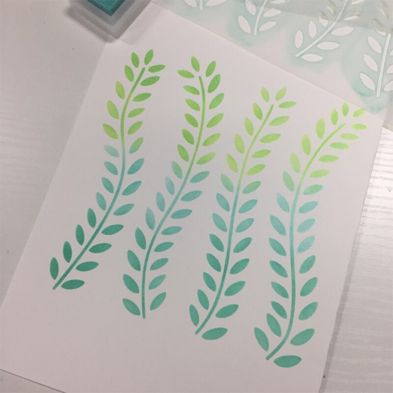 Vines Leaf Stencil for DIY Scrapbooking Decorative Embossing Paper Cards Plastic Template Drawing Sheet 6x6inches