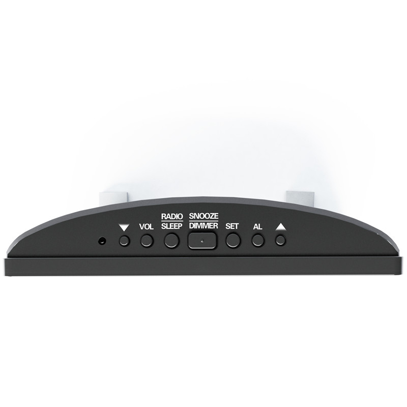 6 tums fm-radio väckarklocka stor led-skärm stöd för dubbla larm snooze tidsminnesfunktion med usb-laddningsport eu/us-kontakt