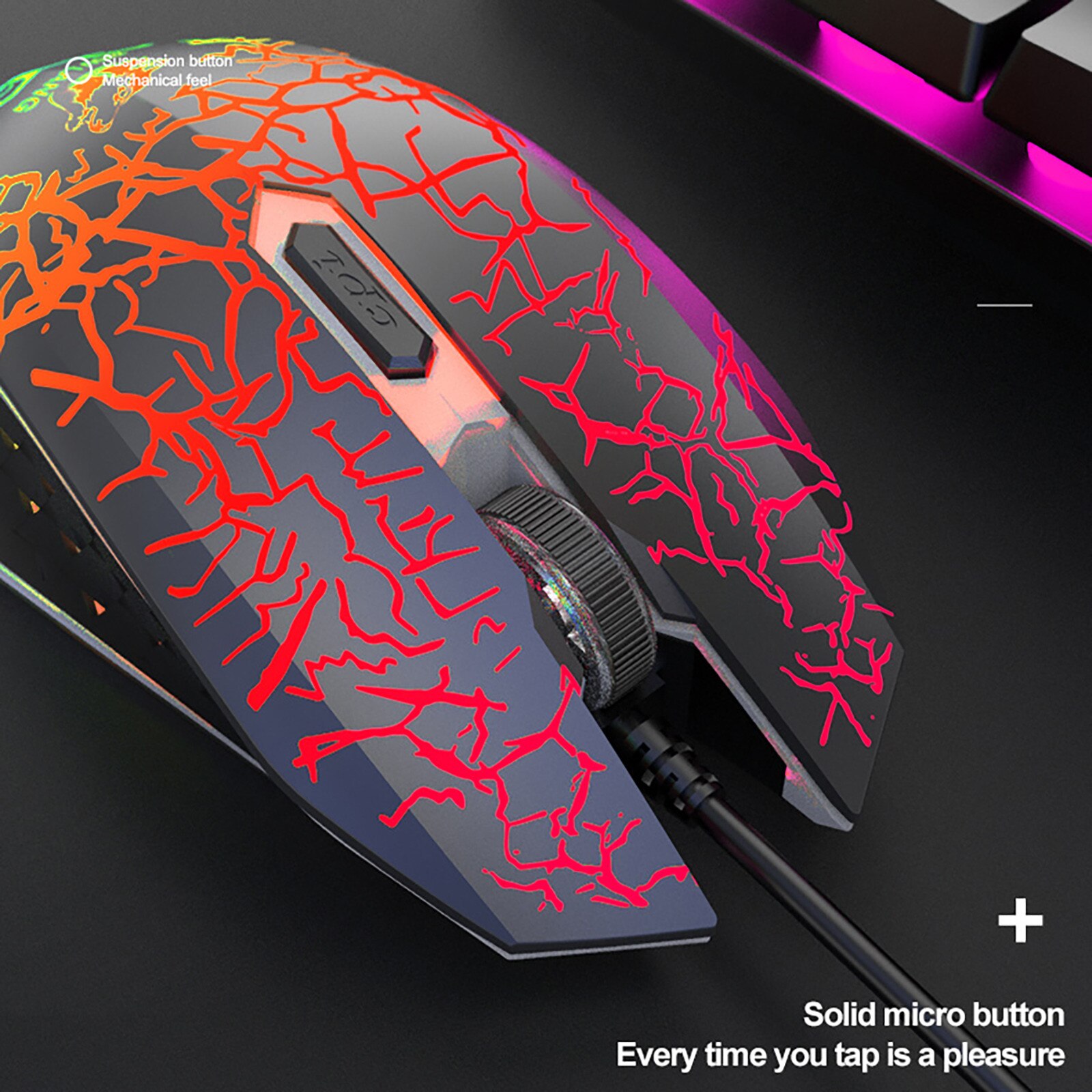 Rainbow Keyboard Gamer Kit Wired Gaming Mouse Kit Backlight Computer Mechanical Keyboards PC Backlit Game Keyboard Mouse Set