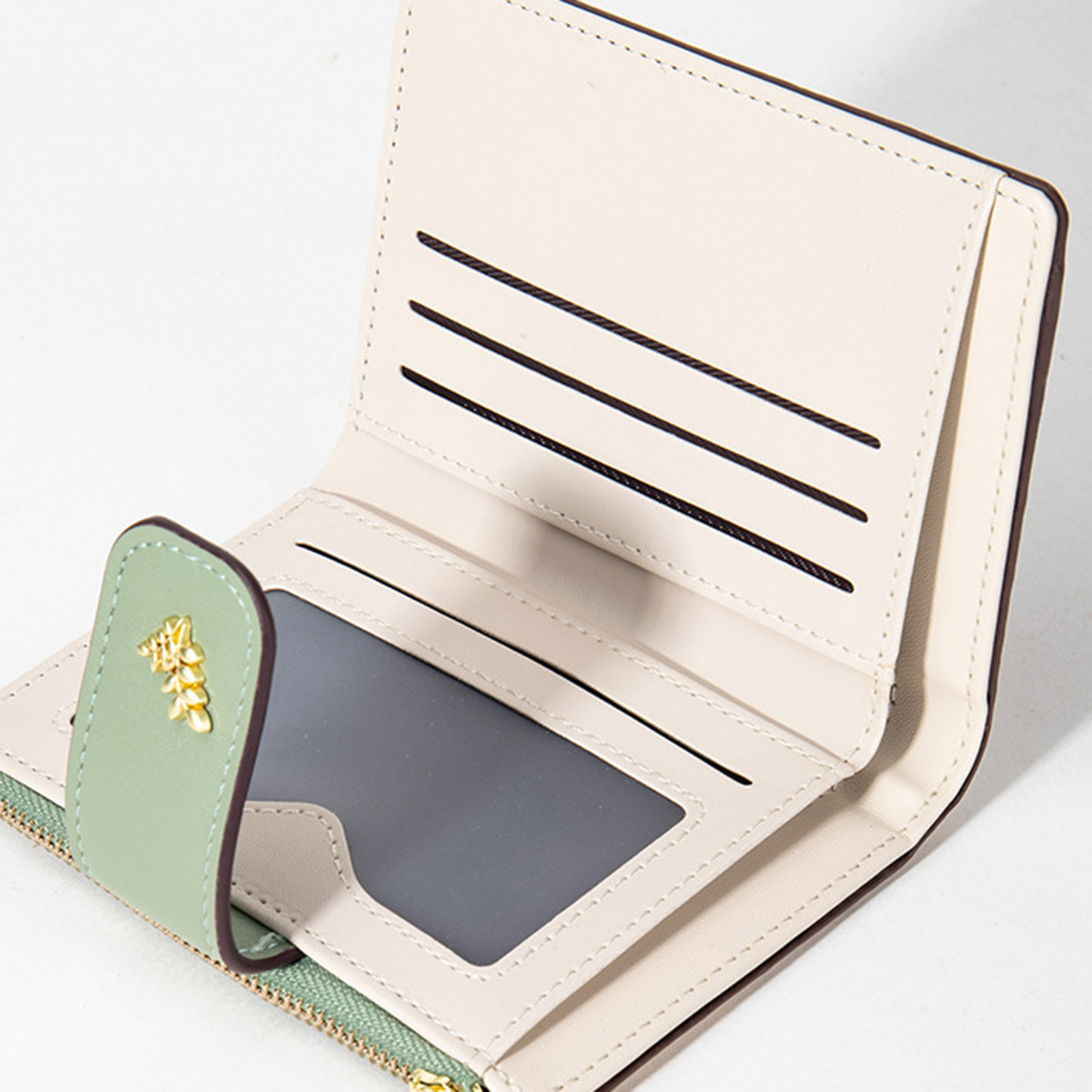 Women Wallets PU Leather Female Coin Purse Flower Printed Multi-Cards Holder Lady Short Slim Wallet Zipper Hasp