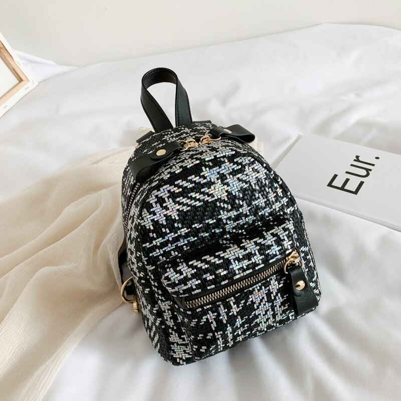Kinderen Rugzak Geruite Vrouwen Tas Rugzak Een-Handed Bag Baby Leisure Reistas Kid 'S Meisjes Leuke school Boekentas: Black