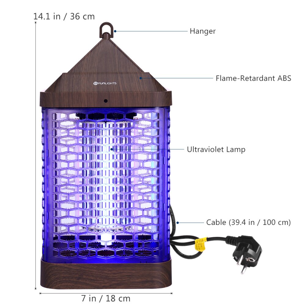 Elektrische Bug Zapper 9W Mosquito Zapper Lamp Vliegende Muggen Eliminator Efficiënte Bug Zappen Licht Voor Thuis Muur (Us