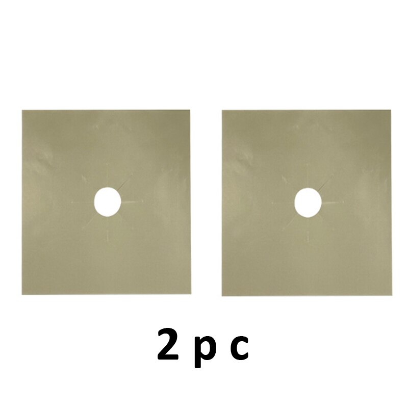 Non-Stick Reusable Self Adhesive Foil Cleaning Mat Set Stove Protector Cover Mat Cooker Cover Burner Protector Kitchen Tools: Beige 2pc