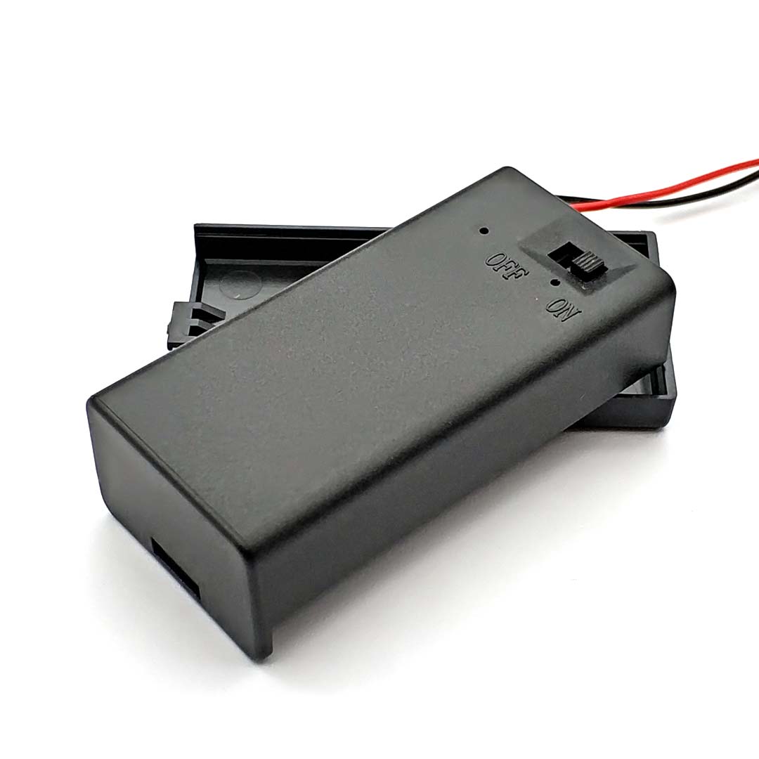 9V Battery Holder Box Case with Wire Lead ON/OFF Switch Cover Case