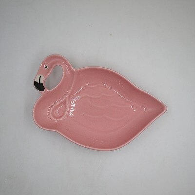 Pink Ceramic Bird Flamingo Shape Lovely Teapot/Plate: Small White Mouth
