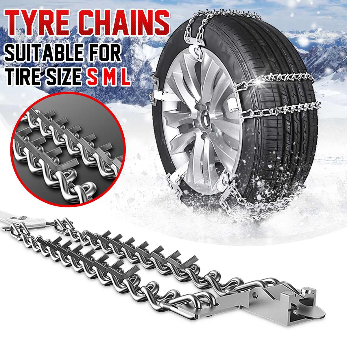 Universel voiture neige chaînes pneu pneu roue anti-dérapant chaîne réglable résistant à l'usure acier hiver utilisation glace neige boue sécurité routière