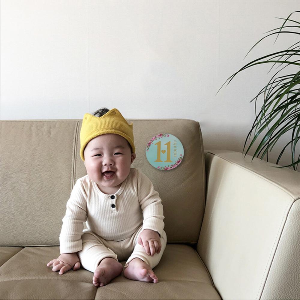 12 Stks/set Maand Sticker Baby Fotografie Milestone Gedenkteken Maandelijkse Pasgeboren Herdenkingsmunt Card Nummer Foto Props Accessoires