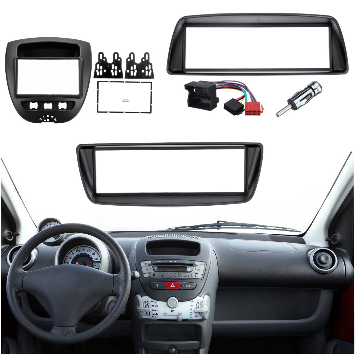 Auto Stereo Radio Dashboard Plaat Frame Cd Panel Dashboard Audio Frame Voor Toyota Aygo Voor Citroen C1 Voor Peugeot 107