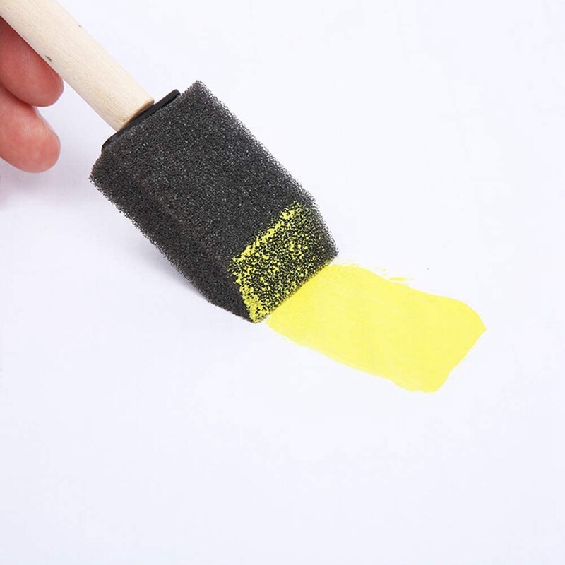75 Stuks Foam Kwast, 1 Inch Verf Spons Borstel, Houten Handvat Penseel Set Voor, vlekken, Vernissen, Ambachten, Kunst