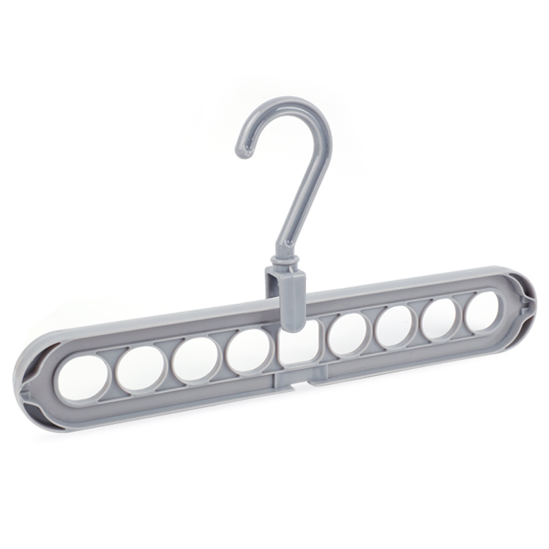 Porte-vêtements multifonction porte-vêtements en plastique rotatif 9 trous porte-manteaux crochet garde-robe Rack de stockage pour manteau: gray