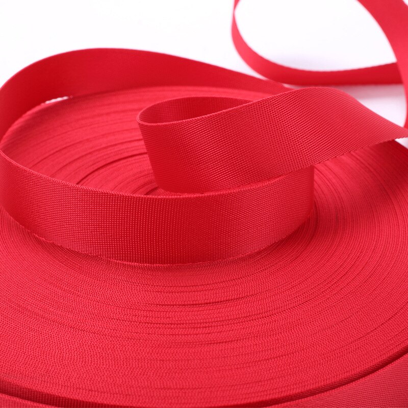 25Mm * 50Yards Rood Zwart Nylon Geweven Singels Band Voor Tassen Naaien Singels Tape Nylon Band Polyester voor Diy Clothings