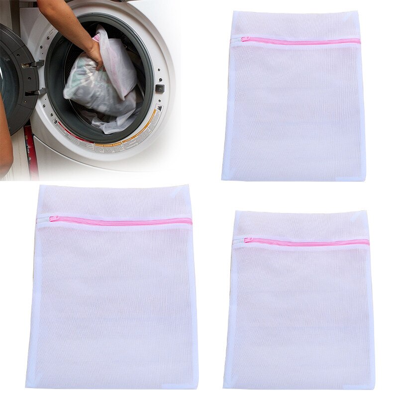3 Sizes Zipped Clothes Bra Underwear Washing Bag Laundry Bag Mesh Net Wash Bag Pouch Laundry Basket For Washing Machine