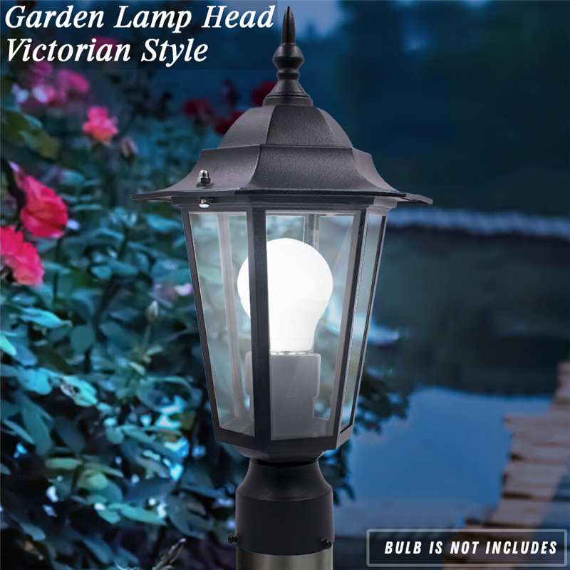 Zwart E27 Outdoor Tuin Decoratie Straat Licht Lantaarn Lamp Hoofd voor Plaza Tuin Yard AC110-220V