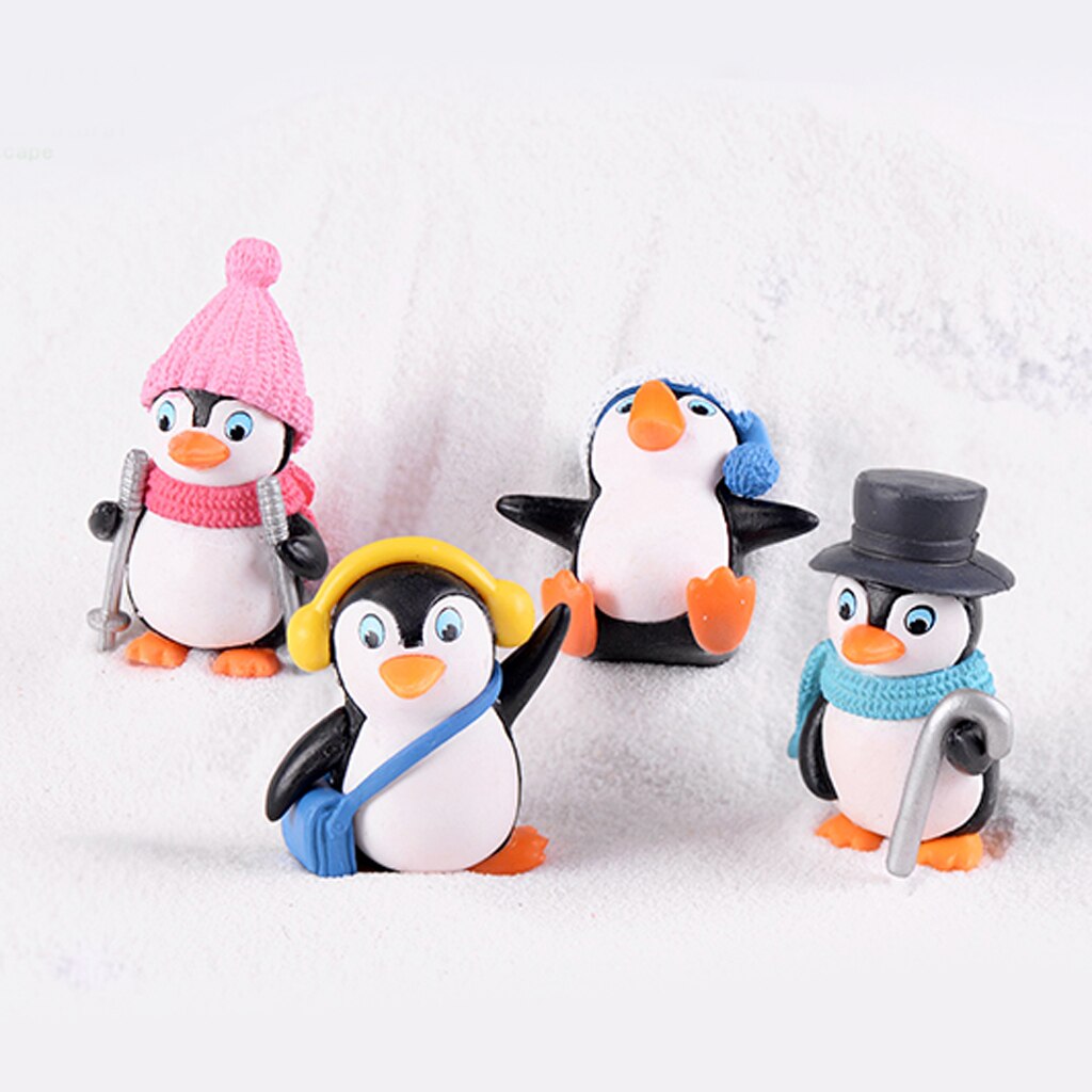 4 Pcs Miniatuur Tuin Ornamenten Miniatuur Ornamenten Decor Leuke Pinguïn