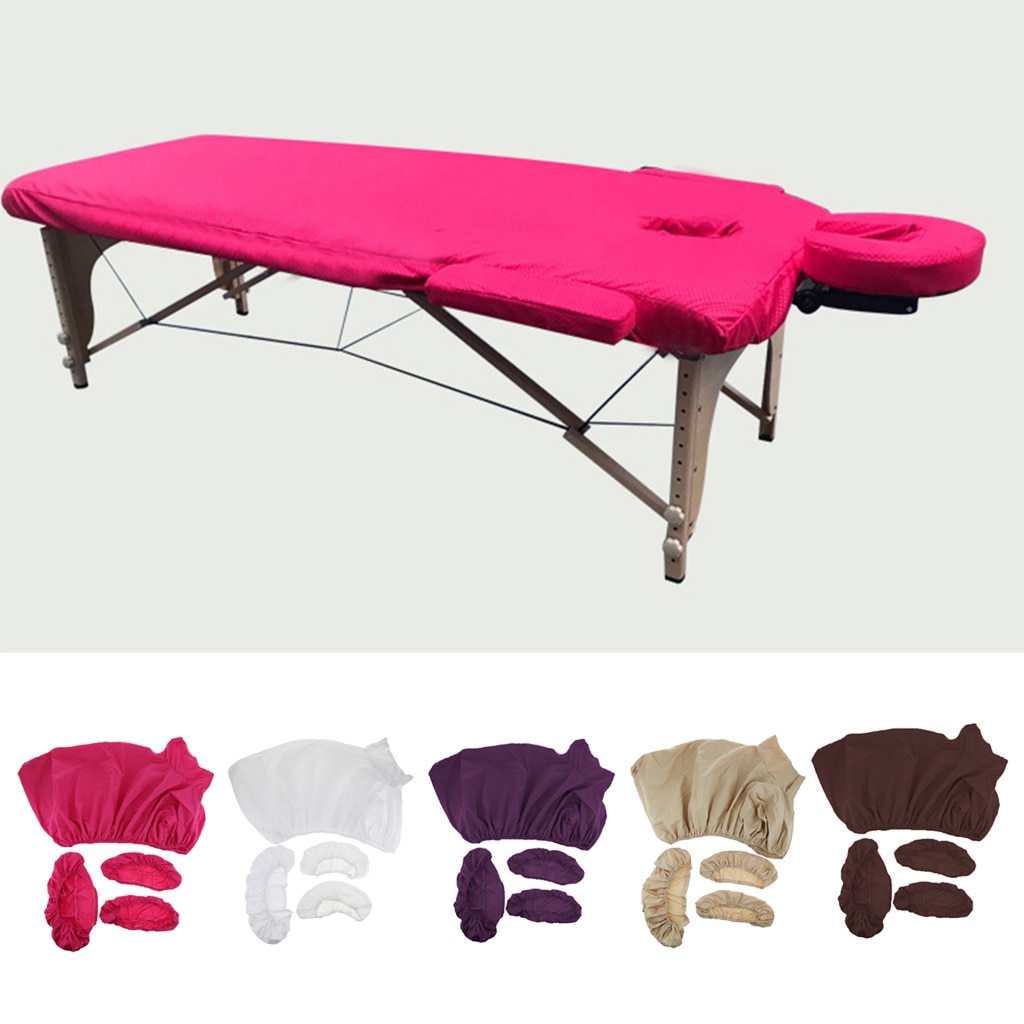 Juego de 3 fundas para mesa de masaje lavables, incluye sábanas planas y ajustadas con cubierta de cuna facial y funda de almohadilla de mano, 185cm