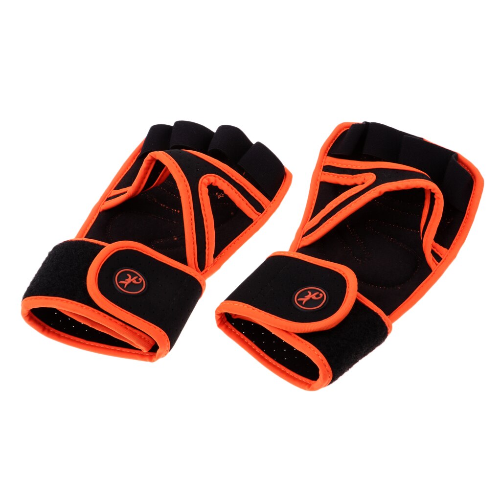 Weight Lifting Gloves Fitness Gloves With Wrist Wrap Support Sports Training: L Orange
