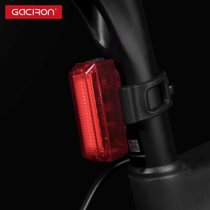 GACIRON-luz trasera para bicicleta con carga USB, lámpara LED transparente de advertencia, resistente al agua, para montar en bicicleta de noche